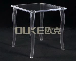 Wholesale Fashion Klè plèksiglas Acrylic Side Table pou Sal Living