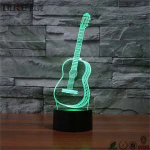 Vyolon fòm Acrylic 3D Lamps-dirije Table lanp-Koulè Lamps Chanje Biwo dirije