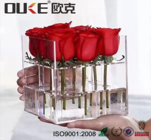 Chinwa Supplier faktori Custom Klè Acrylic Display pou flè