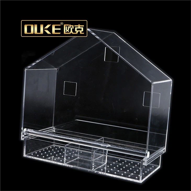 Custom Acrylic Bird Cage Clear Acrylic Wild Bird Feeder