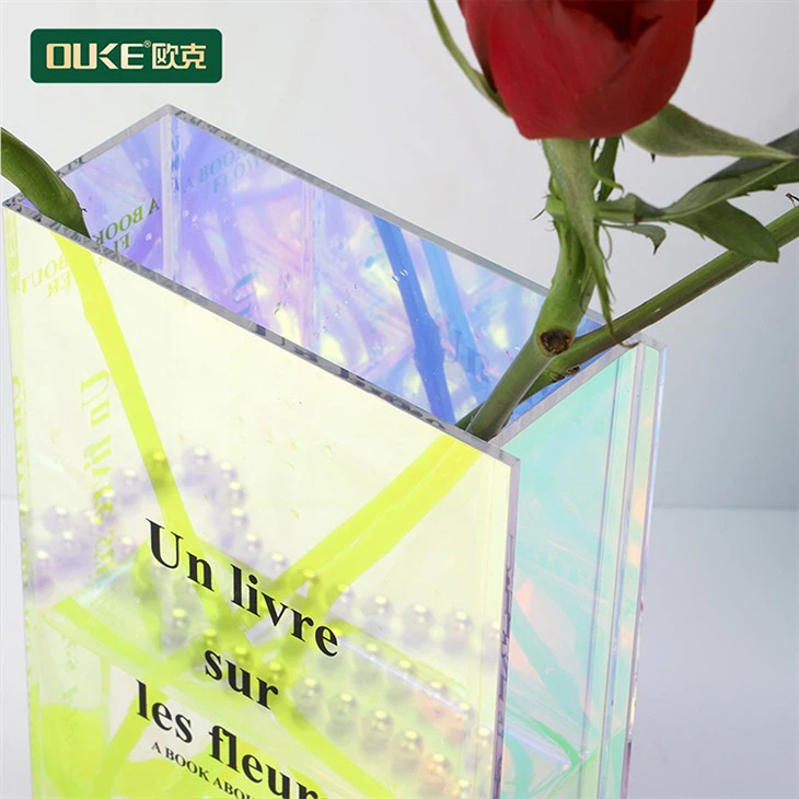 Iridescent Acrylic Book Vase Iridescent Acrylic Book Vase
